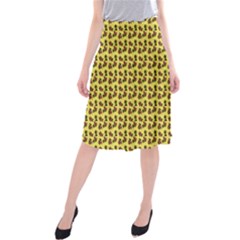 Cute Deer Pattern Yellow Midi Beach Skirt