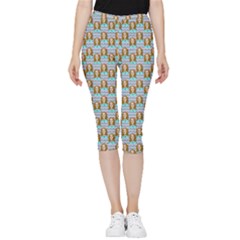 Girl Blue Inside Out Lightweight Velour Capri Leggings 