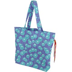 Blue Dandelions  Cute Plants Drawstring Tote Bag by SychEva