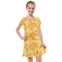 Folk Flowers Pattern Floral Surface Design Seamless Pattern Kids  Cross Web Dress by Eskimos