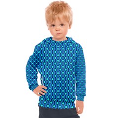 Blue Circles On A Dark Blue Background Kids  Hooded Pullover by SychEva