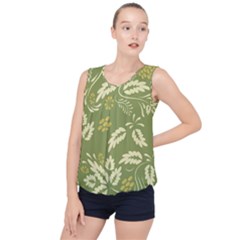 Folk Flowers Pattern Floral Surface Design Seamless Pattern Bubble Hem Chiffon Tank Top by Eskimos
