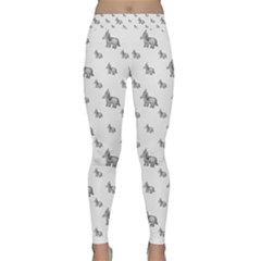 Grey Unicorn Sketchy Style Motif Drawing Pattern Classic Yoga Leggings by dflcprintsclothing