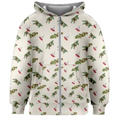 Spruce And Pine Branches Kids  Zipper Hoodie Without Drawstring by SychEva