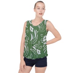 Folk Flowers Pattern Floral Surface Design Seamless Pattern Bubble Hem Chiffon Tank Top by Eskimos