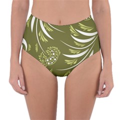 Folk Flowers Print Floral Pattern Ethnic Art Reversible High-waist Bikini Bottoms by Eskimos