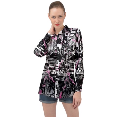 Cavities Long Sleeve Satin Shirt by MRNStudios