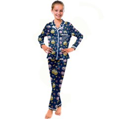 Autumn Pumpkins Kid s Satin Long Sleeve Pajamas Set by SychEva