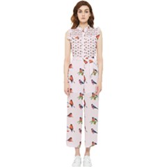 Bullfinches Sit On Branches Women s Frill Top Jumpsuit by SychEva