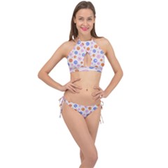 Colorful Balls Cross Front Halter Bikini Set by SychEva