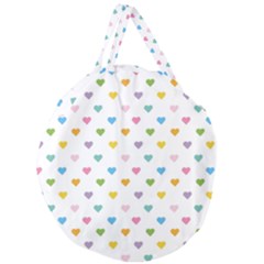 Small Multicolored Hearts Giant Round Zipper Tote by SychEva