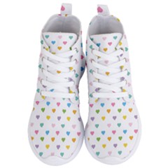 Small Multicolored Hearts Women s Lightweight High Top Sneakers by SychEva