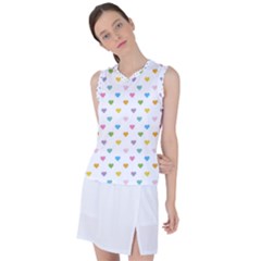 Small Multicolored Hearts Women s Sleeveless Sports Top by SychEva