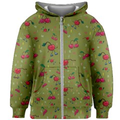 Red Cherries Athletes Kids  Zipper Hoodie Without Drawstring by SychEva