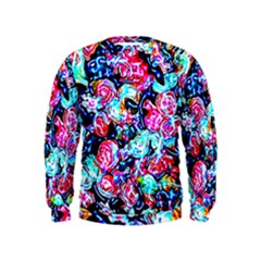 Neon Floral Kids  Sweatshirt by 3cl3ctix