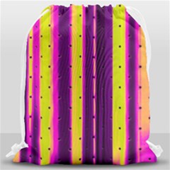 Warped Stripy Dots Drawstring Bag (large) by essentialimage365
