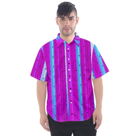 Warped Stripy Dots Men s Short Sleeve Shirt by essentialimage365