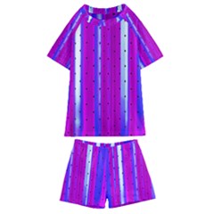 Warped Stripy Dots Kids  Swim Tee And Shorts Set by essentialimage365