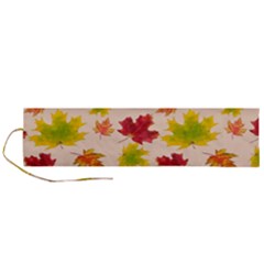 Bright Autumn Leaves Roll Up Canvas Pencil Holder (l)