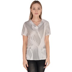 Illusion Waves Women s V-neck Scrub Top by Sparkle