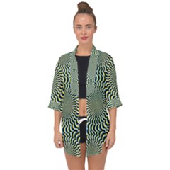 Illusion Waves Pattern Open Front Chiffon Kimono by Sparkle