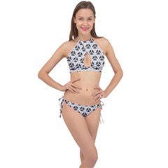 Night Moths Cross Front Halter Bikini Set by SychEva