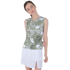 Folk Flowers Print Floral Pattern Ethnic Art Women s Sleeveless Sports Top by Eskimos