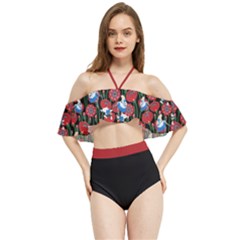 Alice In Wonderland Flower Halter Flowy Bikini Set  by flowerland