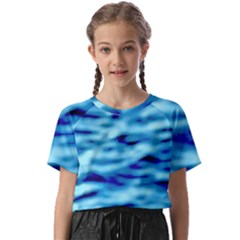 Blue Waves Abstract Series No4 Kids  Basic Tee by DimitriosArt