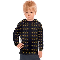 Golden Hearts On Black Freedom Kids  Hooded Pullover by pepitasart