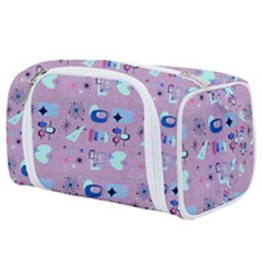 50s Diner Print Pink Toiletries Pouch by NerdySparkleGoth