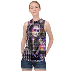 Hungry Eyes Ii High Neck Satin Top by MRNStudios