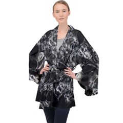 Celestial Diamonds Long Sleeve Velvet Kimono  by MRNStudios