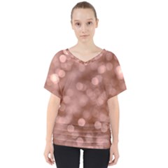 Light Reflections Abstract No6 Rose V-neck Dolman Drape Top