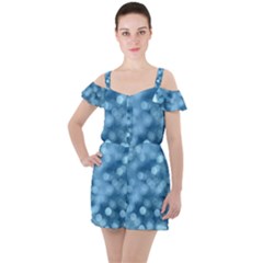 Light Reflections Abstract No8 Cool Ruffle Cut Out Chiffon Playsuit by DimitriosArt