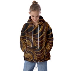 Shell Fractal In Brown Kids  Oversized Hoodie by SomethingForEveryone