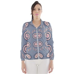 Floral Folk Damask Pattern Fantasy Flowers Floral Geometric Fantasy Women s Windbreaker by Eskimos