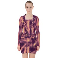 Topaz  Abstract Stars V-neck Bodycon Long Sleeve Dress by DimitriosArt