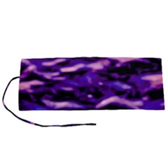 Purple  Waves Abstract Series No1 Roll Up Canvas Pencil Holder (s) by DimitriosArt
