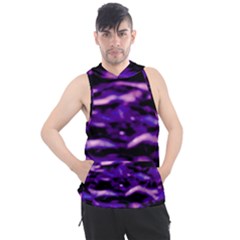 Purple  Waves Abstract Series No1 Men s Sleeveless Hoodie by DimitriosArt