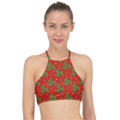 Christmas Trees Racer Front Bikini Top by SychEva