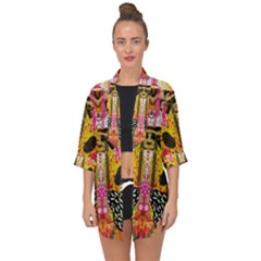 Digital Illusion Open Front Chiffon Kimono