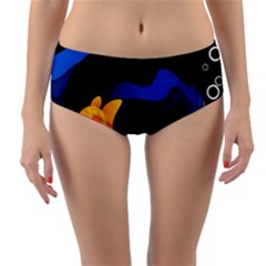 Digital Illusion Reversible Mid-waist Bikini Bottoms
