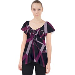 3d Lovely Geo Lines Iii Lace Front Dolly Top by Uniqued