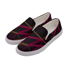 3d Lovely Geo Lines Xi Women s Canvas Slip Ons by Uniqued