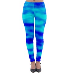 Blue Waves Abstract Series No12 Lightweight Velour Leggings by DimitriosArt