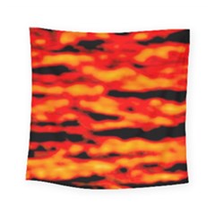 Red  Waves Abstract Series No17 Square Tapestry (small) by DimitriosArt