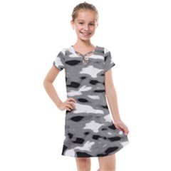Black Waves Abstract Series No 1 Kids  Cross Web Dress by DimitriosArt