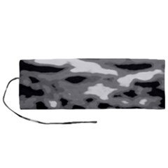 Black Waves Abstract Series No 1 Roll Up Canvas Pencil Holder (m) by DimitriosArt