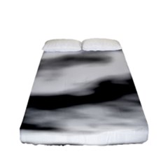 Black Waves Abstract Series No 2 Fitted Sheet (full/ Double Size) by DimitriosArt